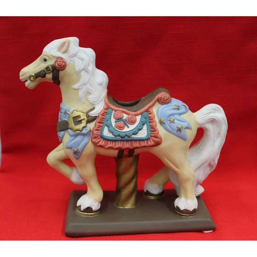 PartyLite Carousel Horse Cream Palomino P0376 Tea Light Candle Holder